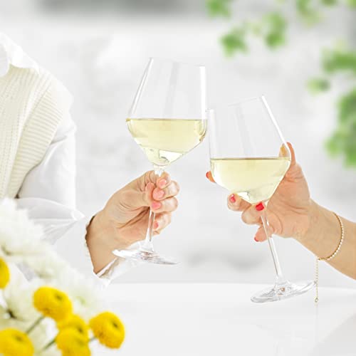 White Wine Glasses, Set of 4, 13.5 oz, Clear W692