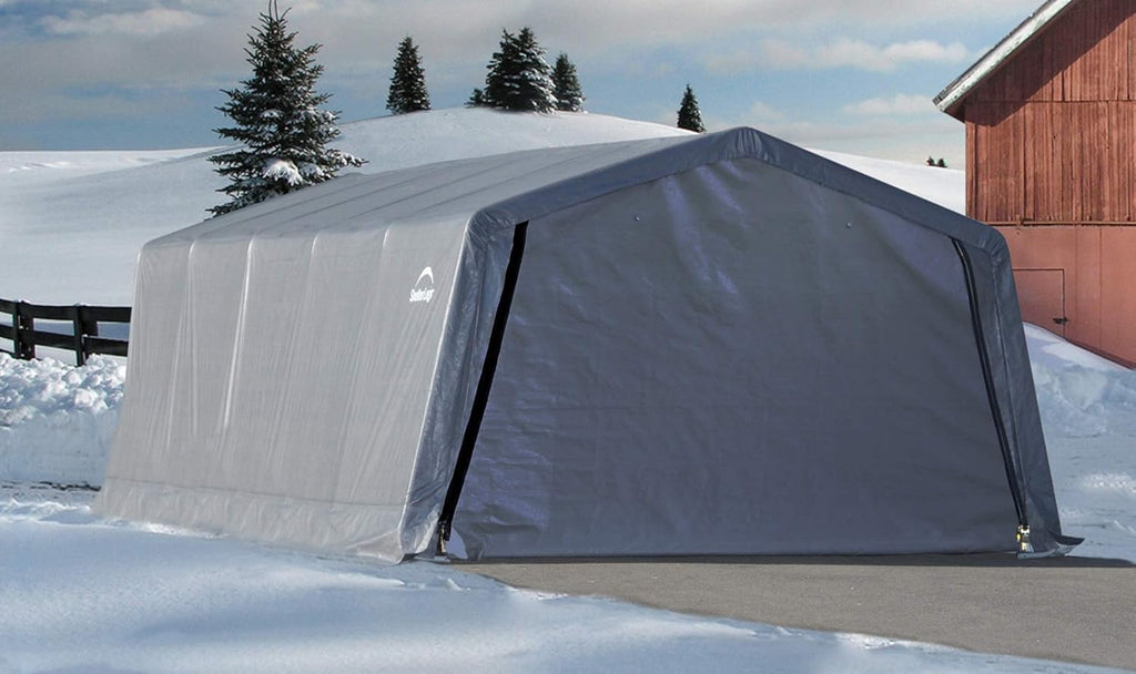 Peak Style Garage-in-a-Box, Grey, 12 x 20 x 8 ft. Z4921