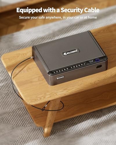 Biometric Gun Safe for Handgun with Fingerprint and Keypad Access M8827
