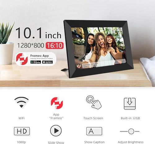 10.1 Inch WiFi Digital Picture Frame with Touch Screen, 32GB Memory, Black C40615