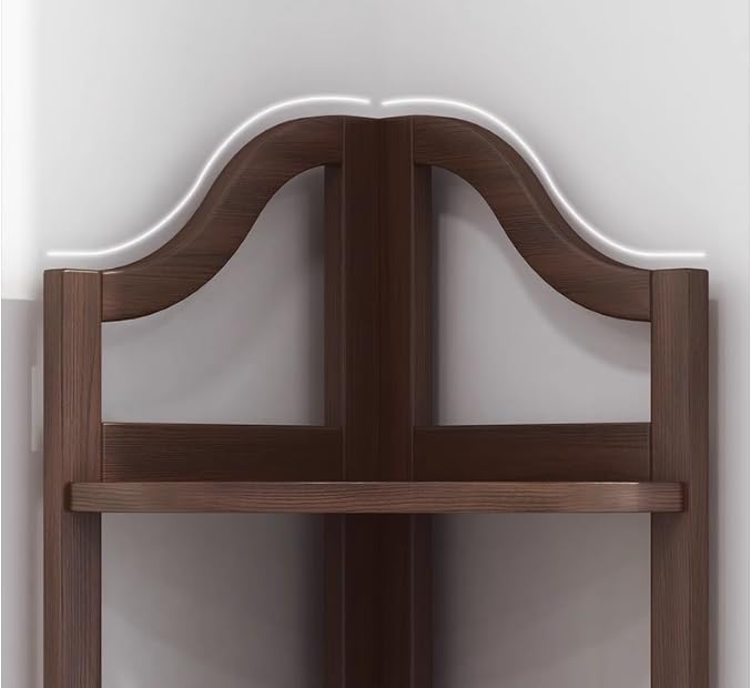 6-Tier Tall Corner Bookshelf Wooden Narrow Display Stand Y41925