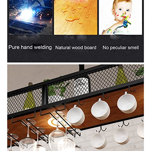 Hanging Wine Rack with Upside Down Wine Glass Holder C663677