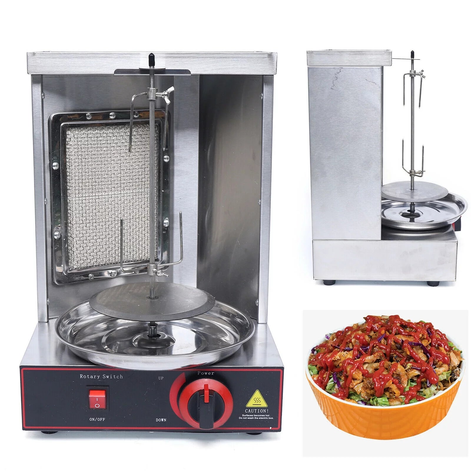 Vertical Gas Grill BBQ Rotisserie Smokeless Broiler W7687