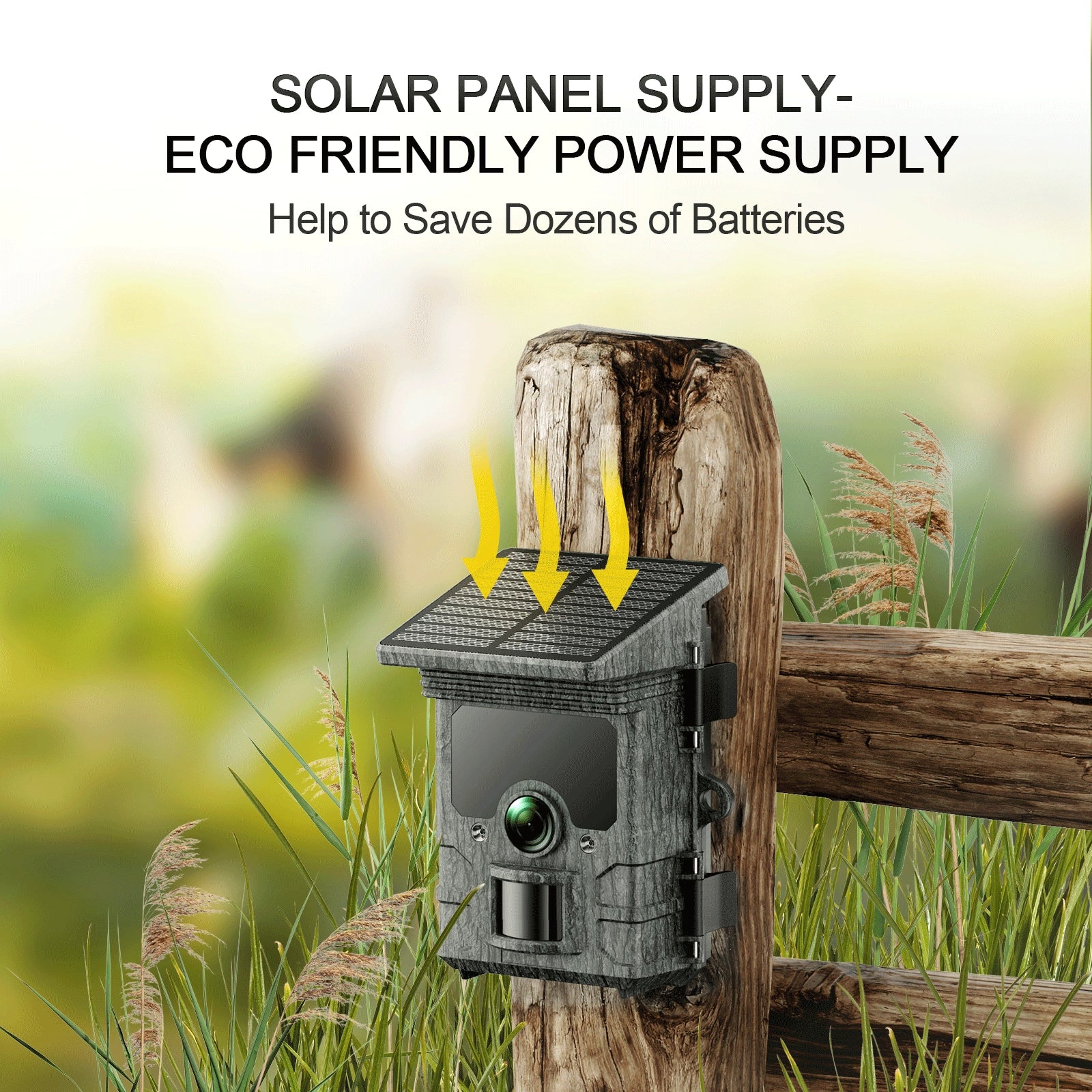Solar Powered Trail Camera 4K 48MP WiFi Game Camera with Night Vision E29306