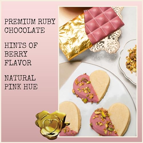 Ruby Chocolate Bar 34% Cacao, 3.2oz, 12 Pack V7379