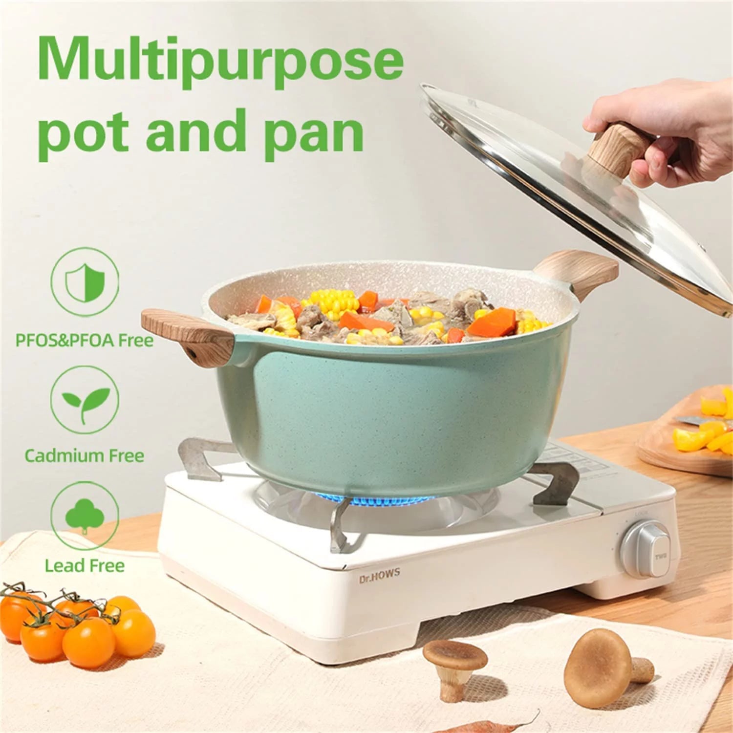 Nonstick Cookware Set 12-Piece with Granite Coating N31883