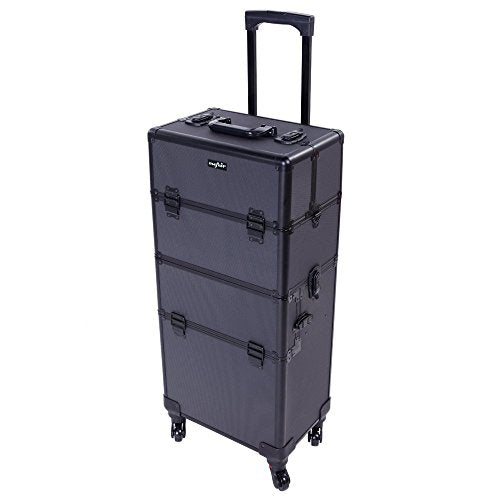 Rolling Makeup Train Case with Removable Wheels, Black N87298