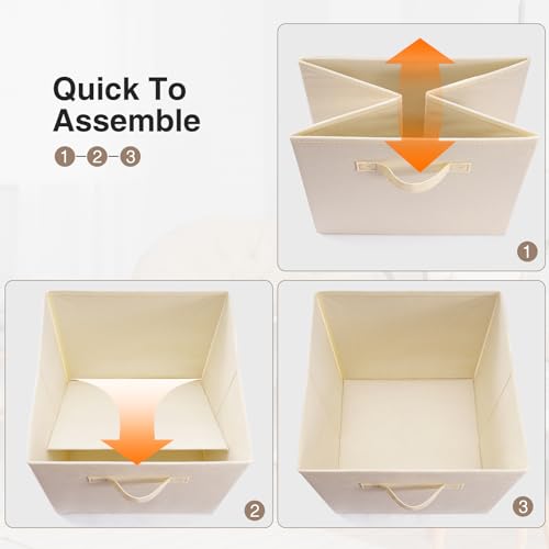 Storage Cubes Bins 6 Pack, Foldable Fabric Cube Storage with Handle B280411