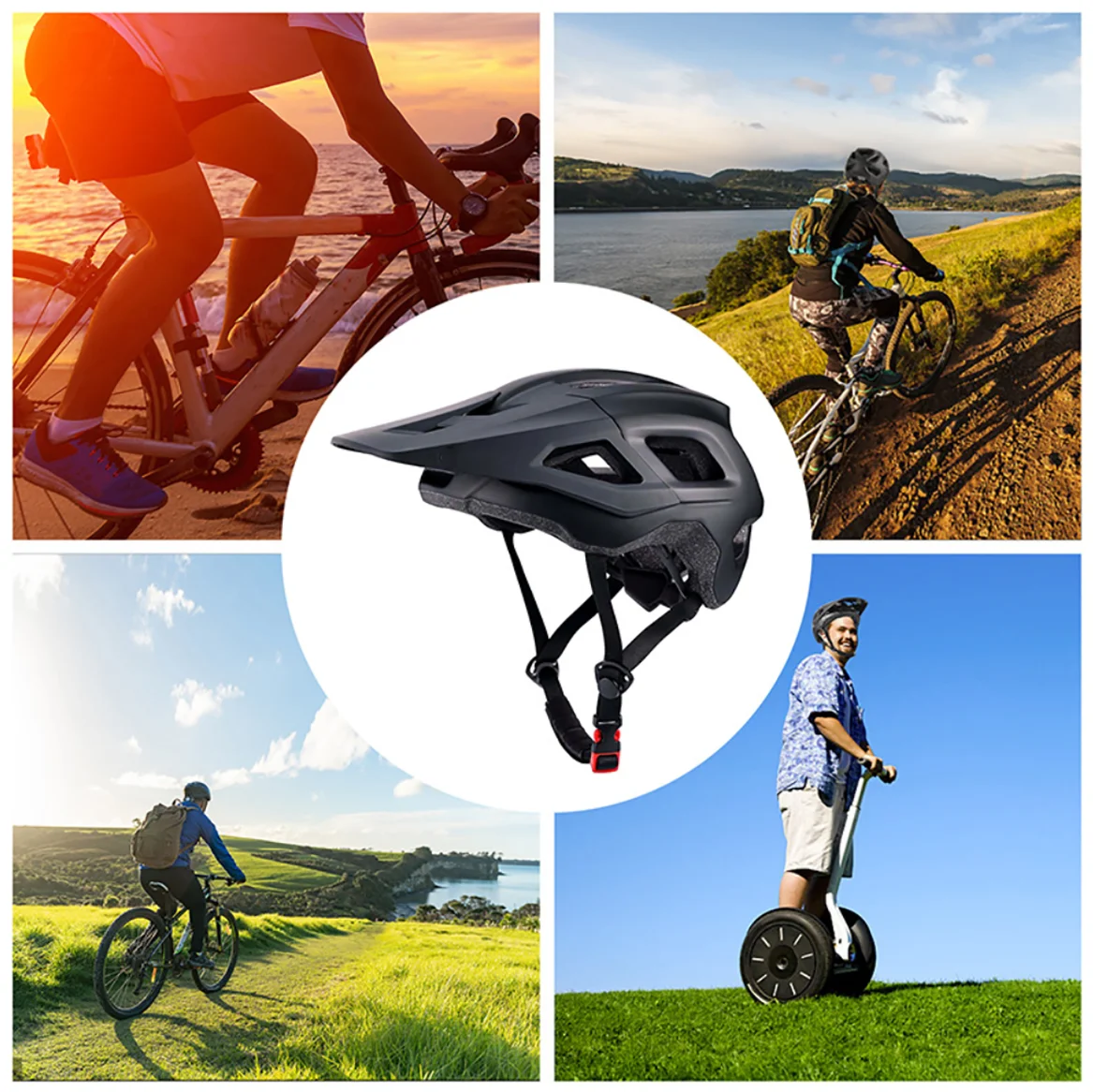 Mountain Bike Helmet with Extended Visor for Adults, Adjustable 55-61cm X674