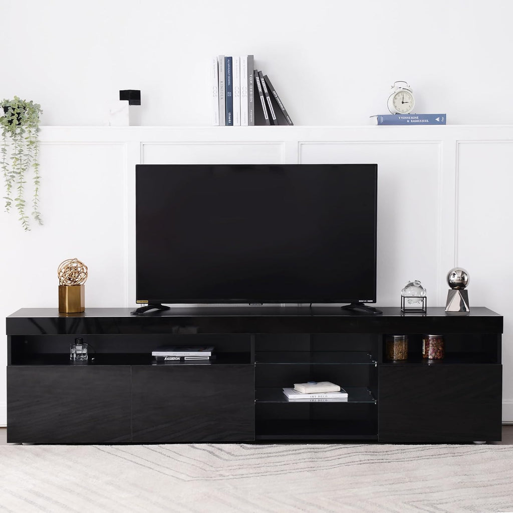 TV Stand for TVs up to 80 Inch with LED Light and Storage K62542