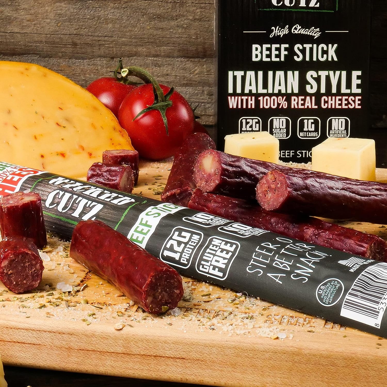 Beef Jerky Sticks, Protein-Rich, 6-Flavor Variety Pack, 18-Pack F114469