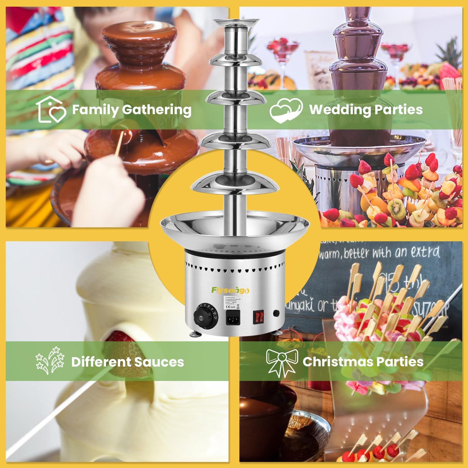 Chocolate Fountain Machine 5 Tier Stainless Steel J26133