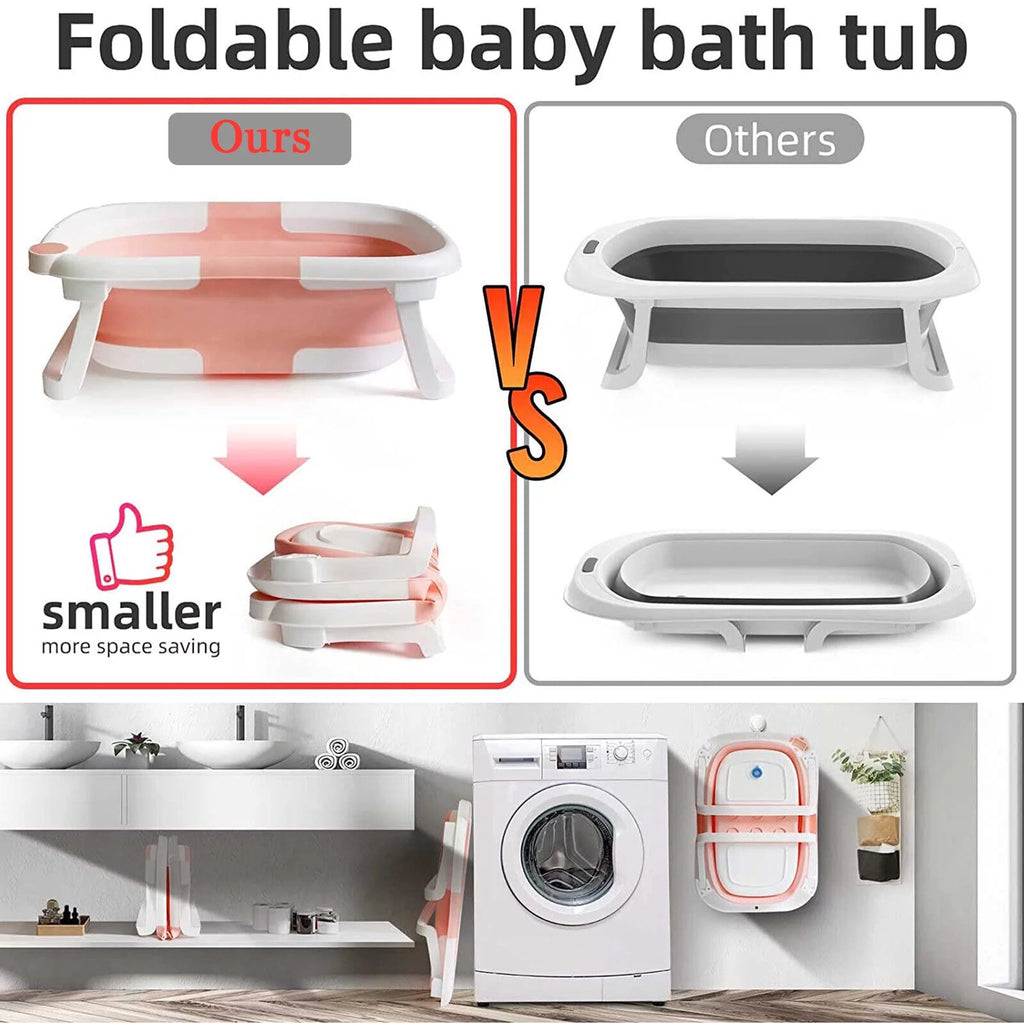 Foldable Newborn Baby Bathtub with Pillow and Temperature Sensor X22087
