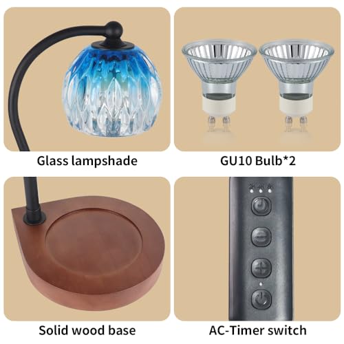 Candle Warmer Lamp with Timer & Dimmer for Jar Candles, 2 Bulbs Included B537954