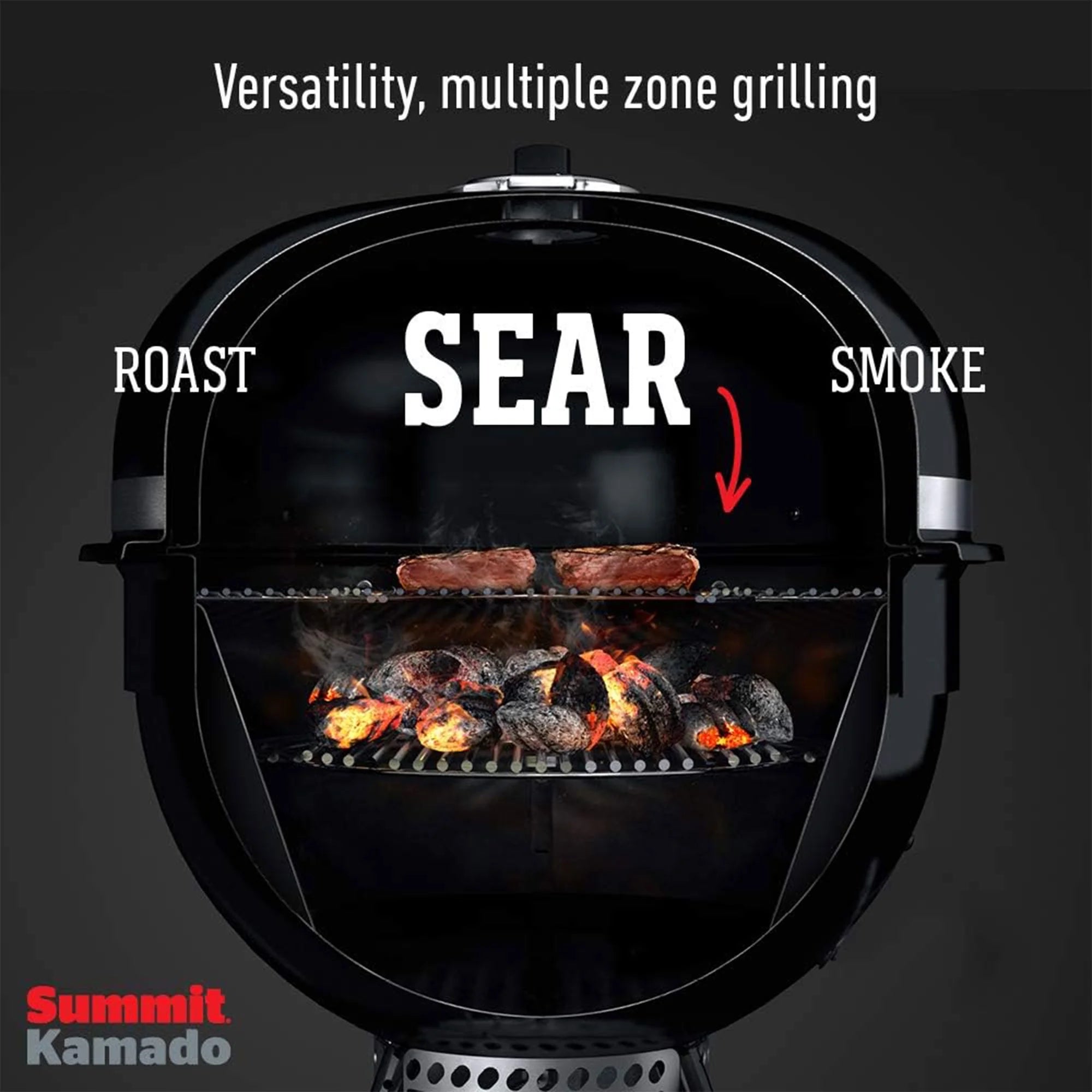 Charcoal Grill with Stainless Steel Lid, Black A29985