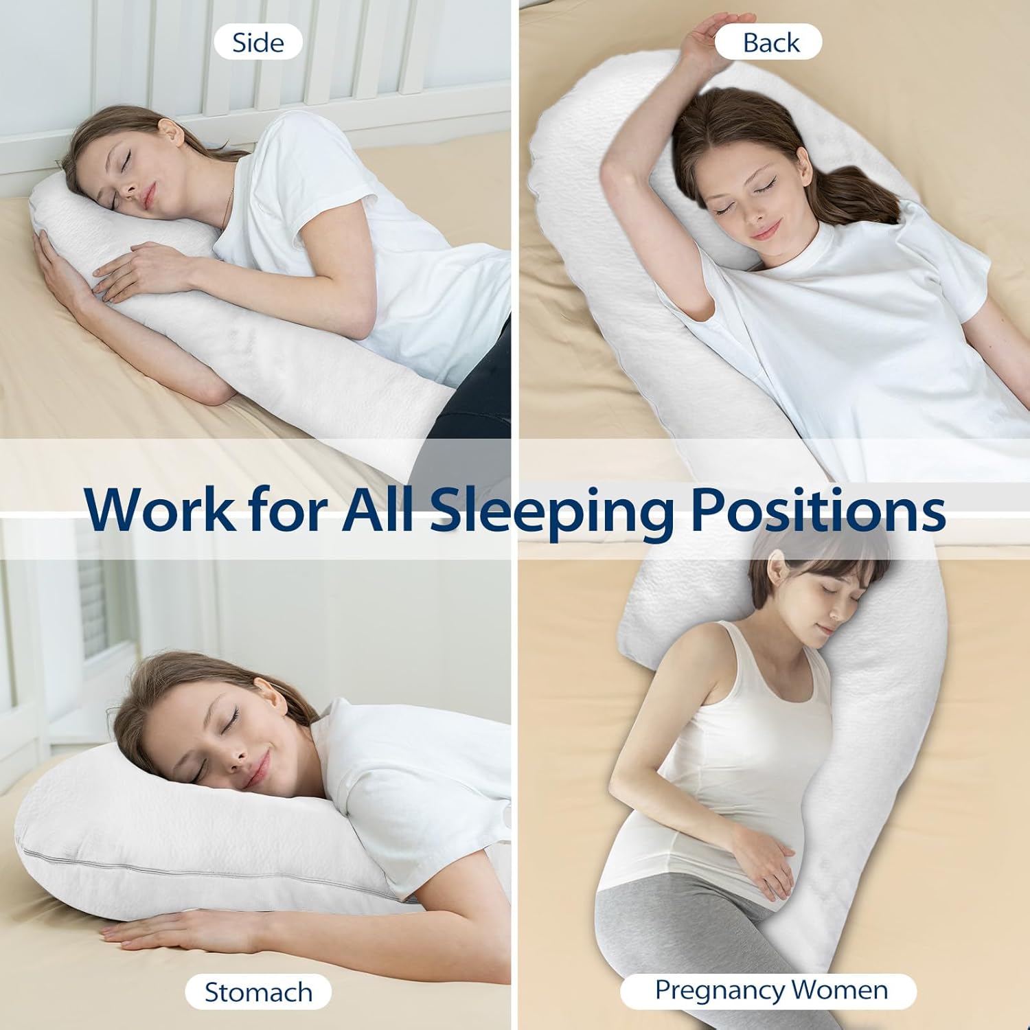 Body Pillow for Adults, Shredded Memory Foam, Side Sleeper with Cover I56568