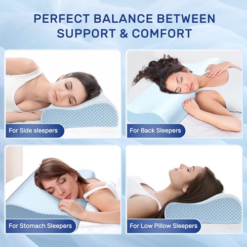 Contour Memory Foam Neck Pillow for Sleeping and Pain Relief X65276