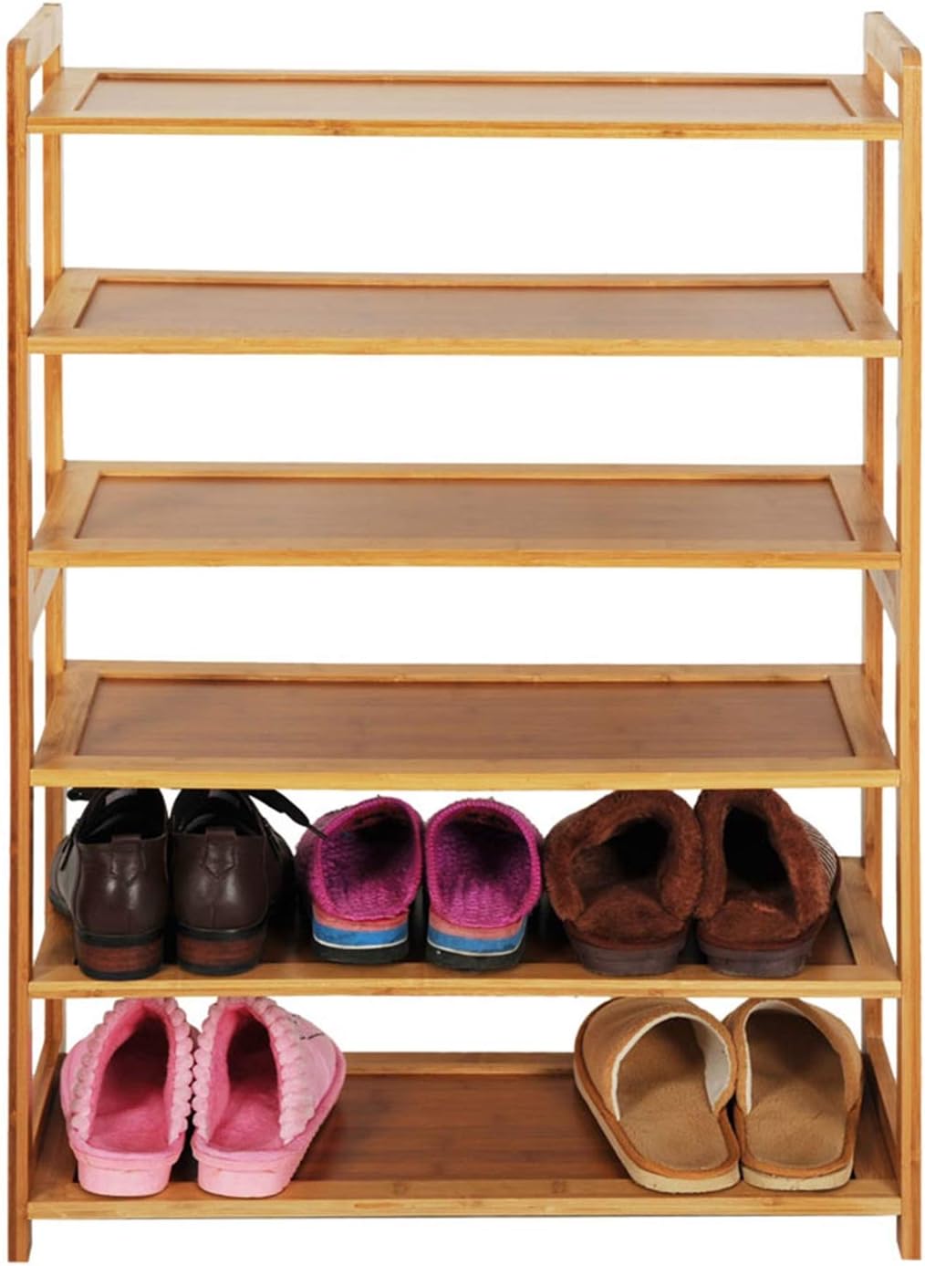 6 Tier Bamboo Shoe Rack for Entryway and Hallway A34779