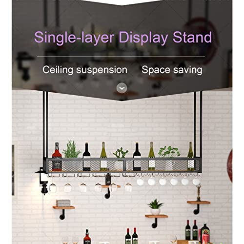 Hanging Wine Rack with Upside Down Wine Glass Holder C663677