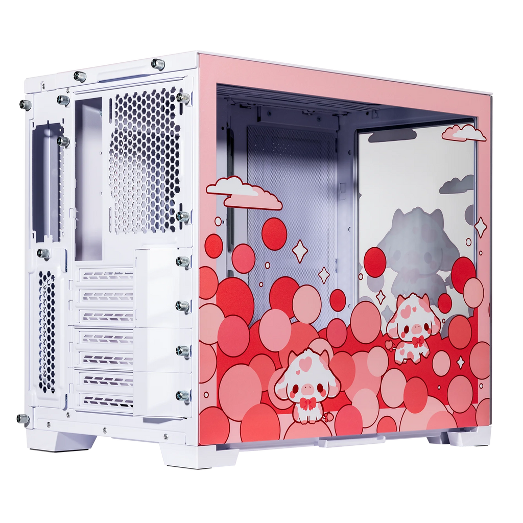 Pink Aluminum Tempered Glass Mini Gaming Computer Case K834