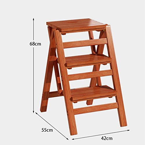 Folding 3-Step Wooden Step Stool F85365