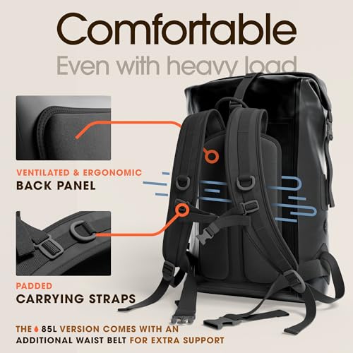 Waterproof Hiking Backpack with Roll-Top Closure, 35L C19873