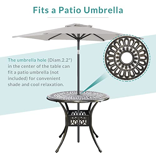 Outdoor Patio Dining Set with 2 Swivel Rocker Chairs and Round Table F46980