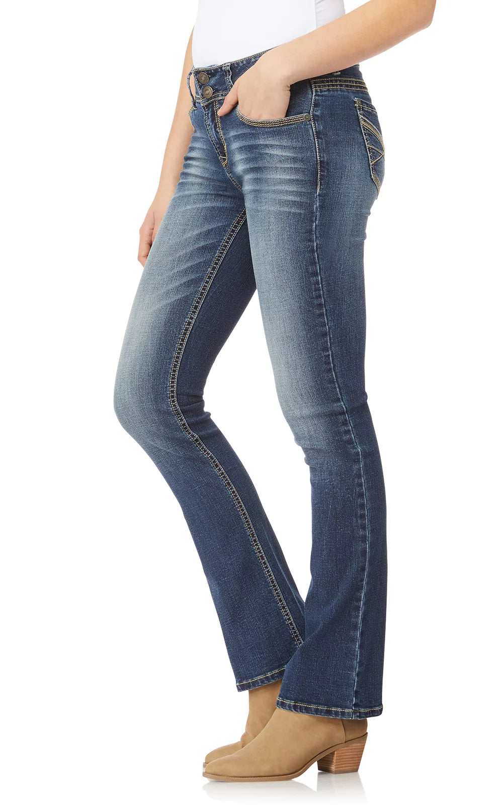 Women's Curvy Bootcut Mid-Rise Stretch Jeans O990