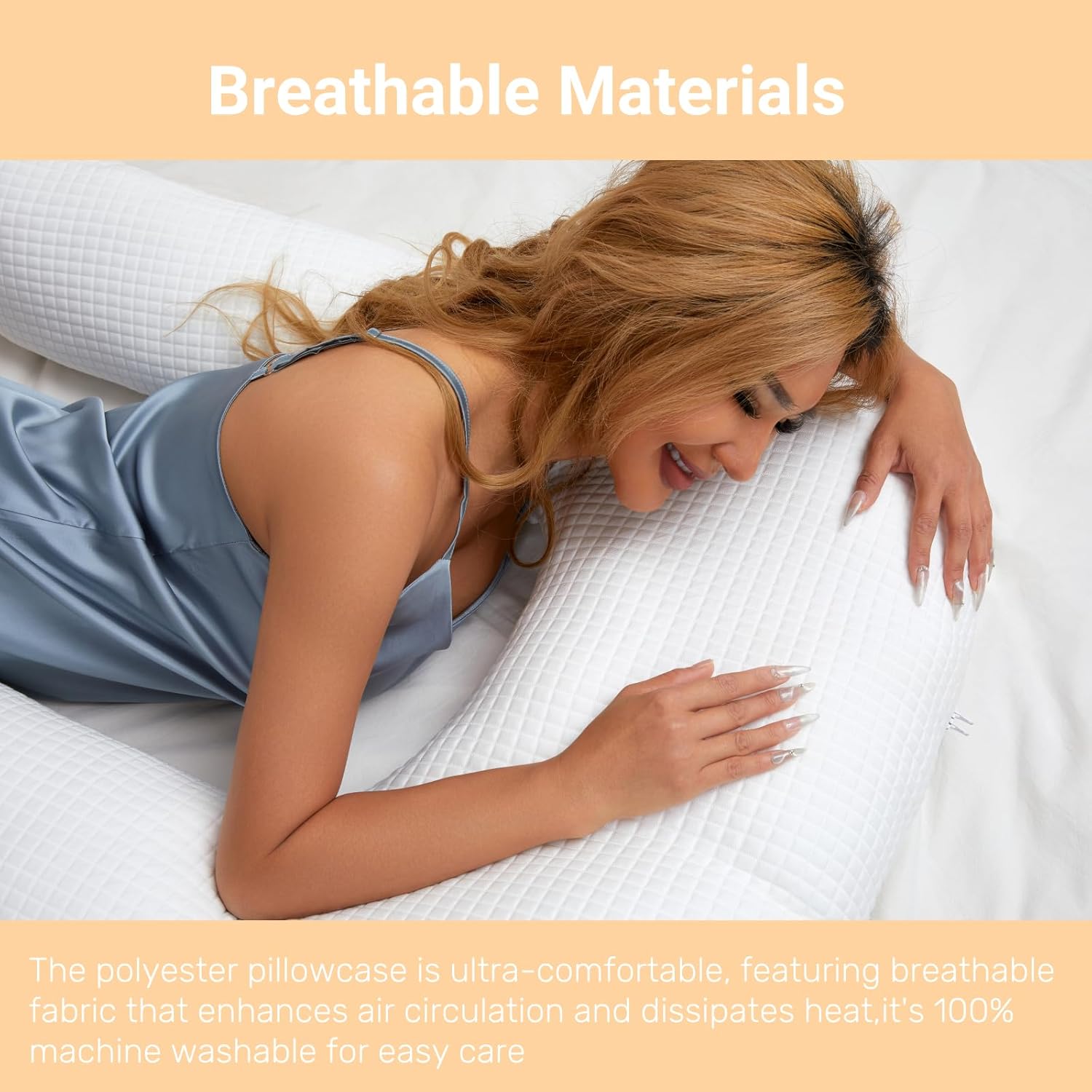 Full Body Pillow for Side and Back Sleepers, White L12535