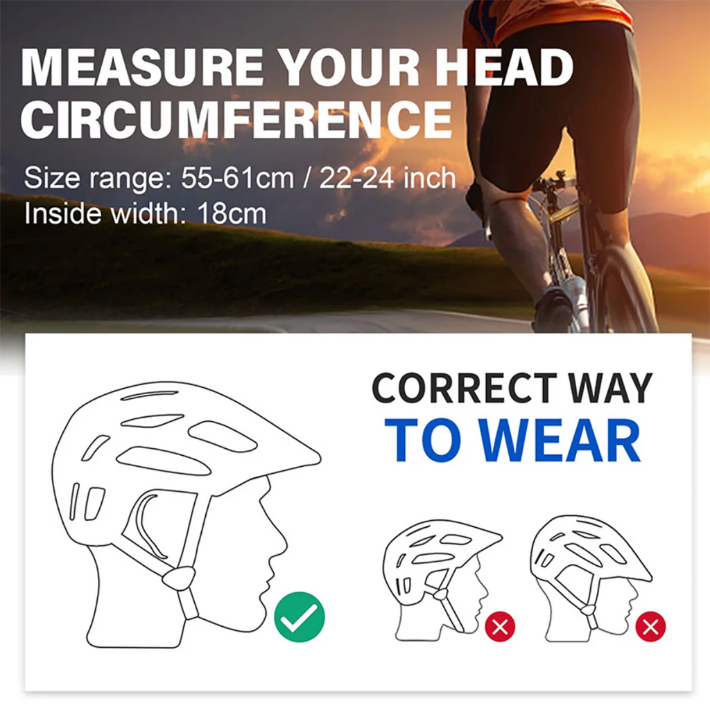 Mountain Bike Helmet with Extended Visor for Adults, Adjustable 55-61cm X674