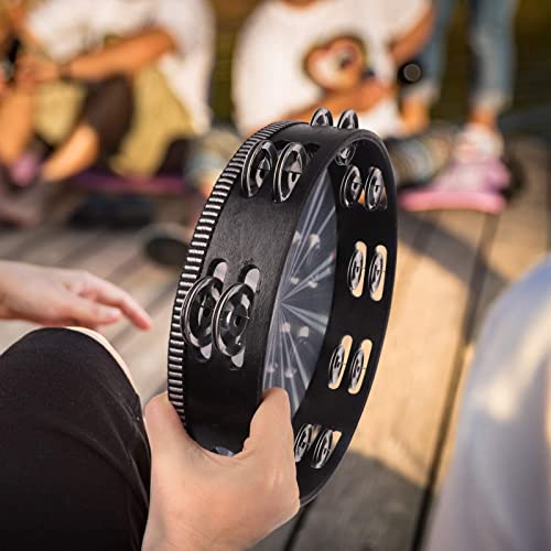 10 inch Tambourine with Double Row Jingle Hand Drum K404