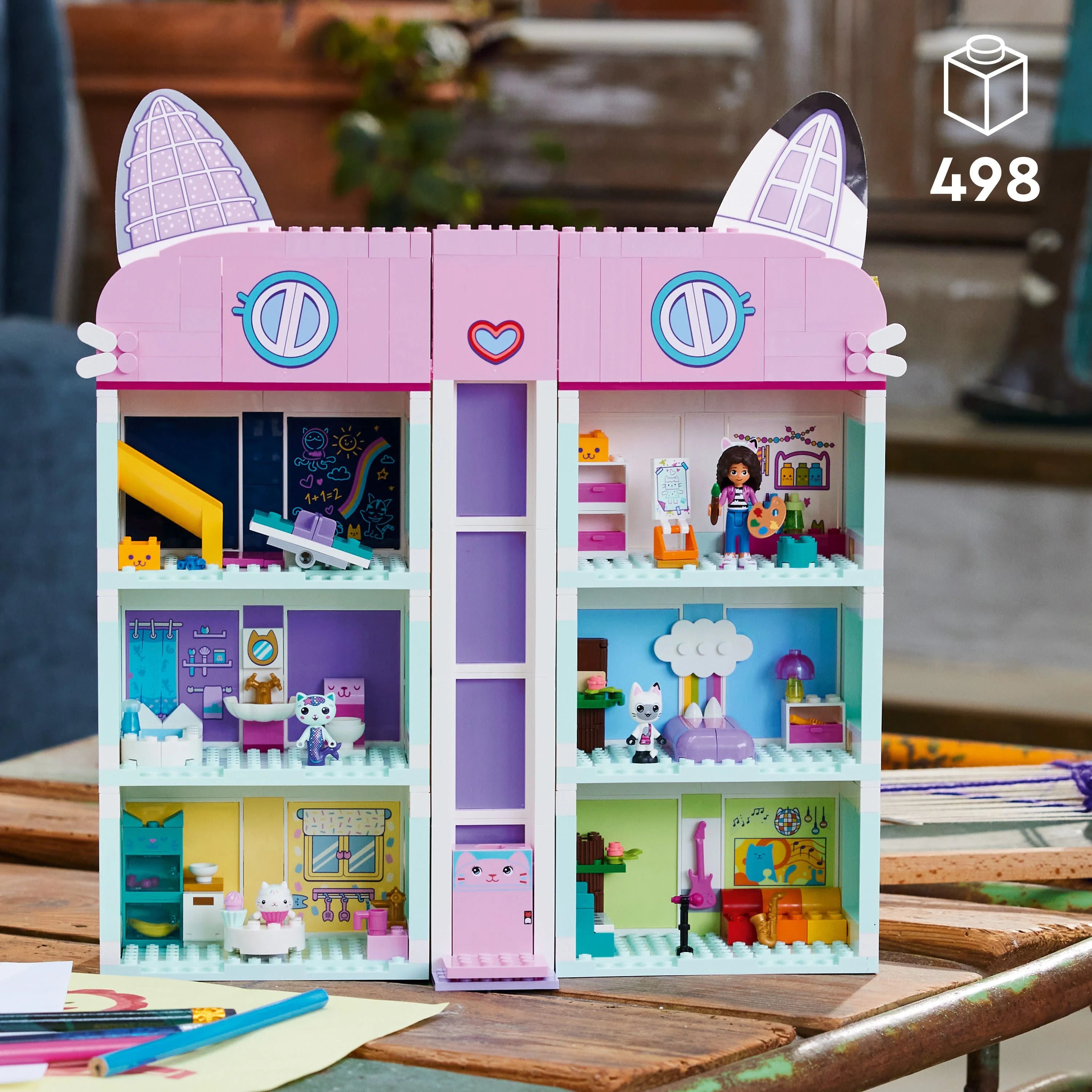 Gabby’s Dollhouse 8-Room Playhouse Building Toy Set for Kids Ages 4+ D399