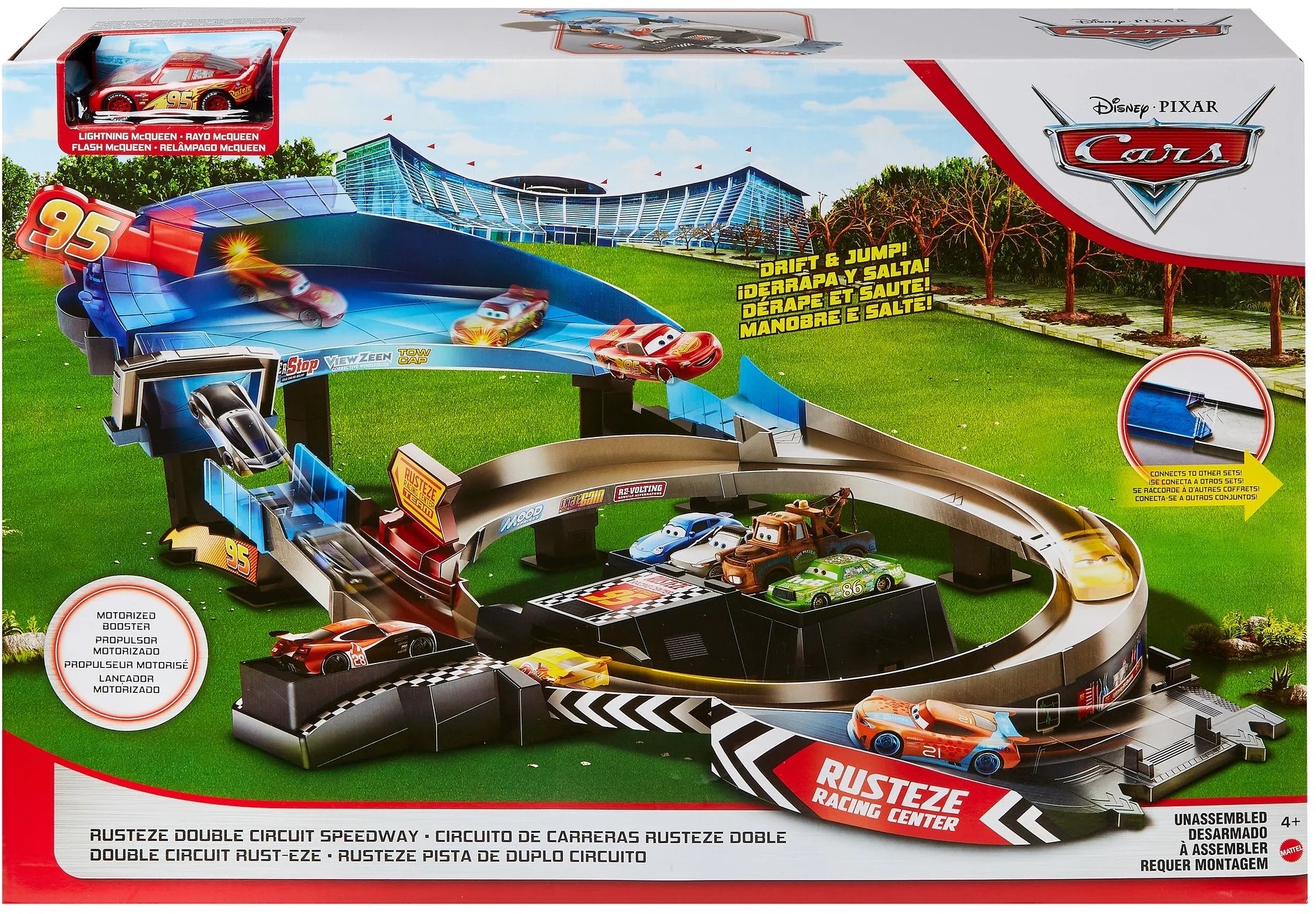 Disney Pixar Cars Double Circuit Speedway Playset with Lightning McQueen Toy Car W950320