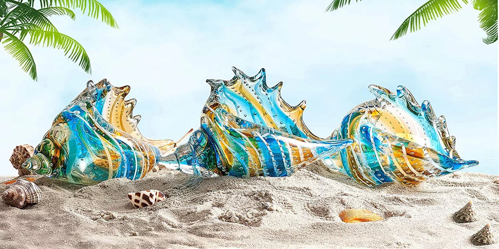 Hand Blown Glass Conch Figurine Sea Animal Home Decor R261392