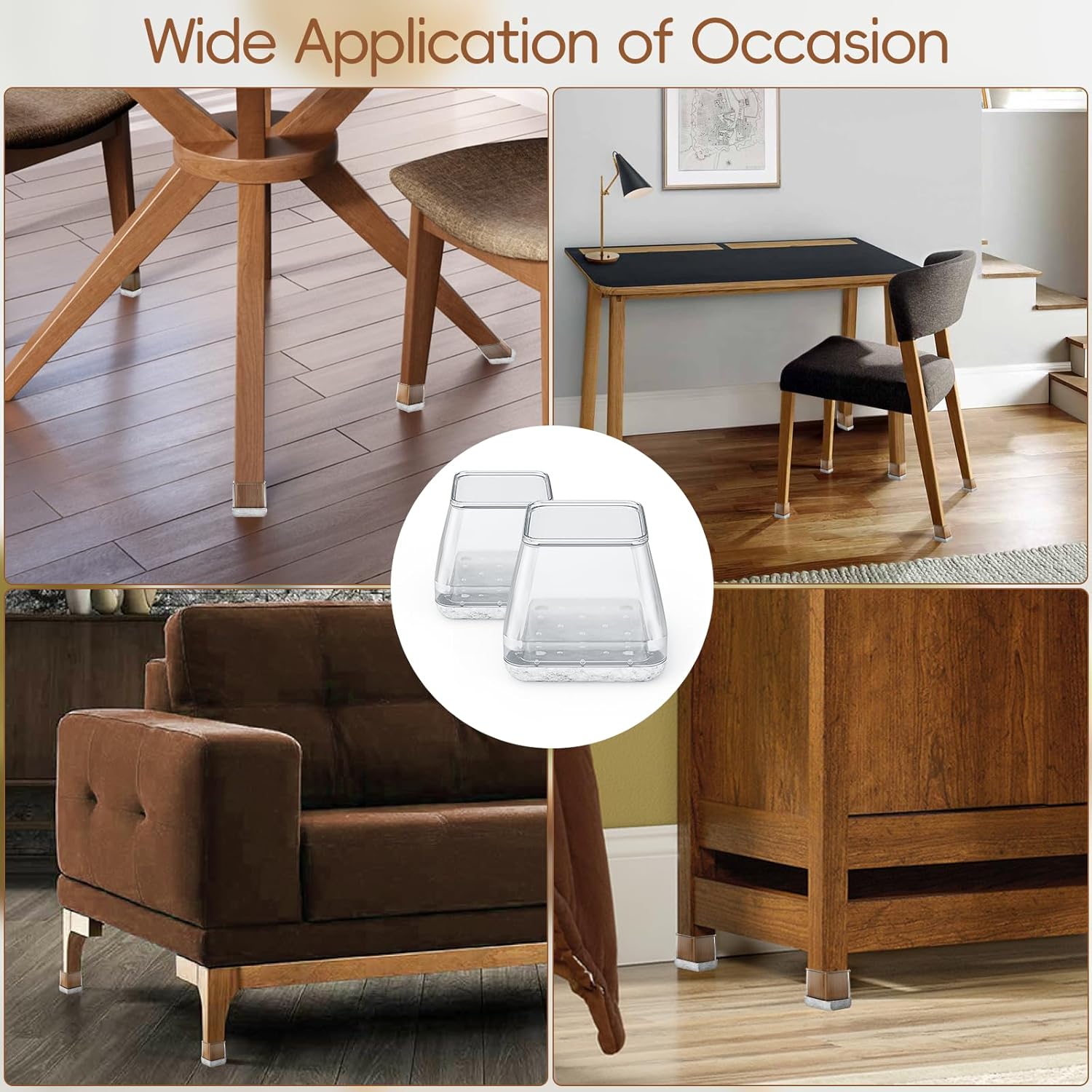 Chair Leg Floor Protectors for Hardwood Floors, Felt Furniture Pads, Silicone Caps O563062