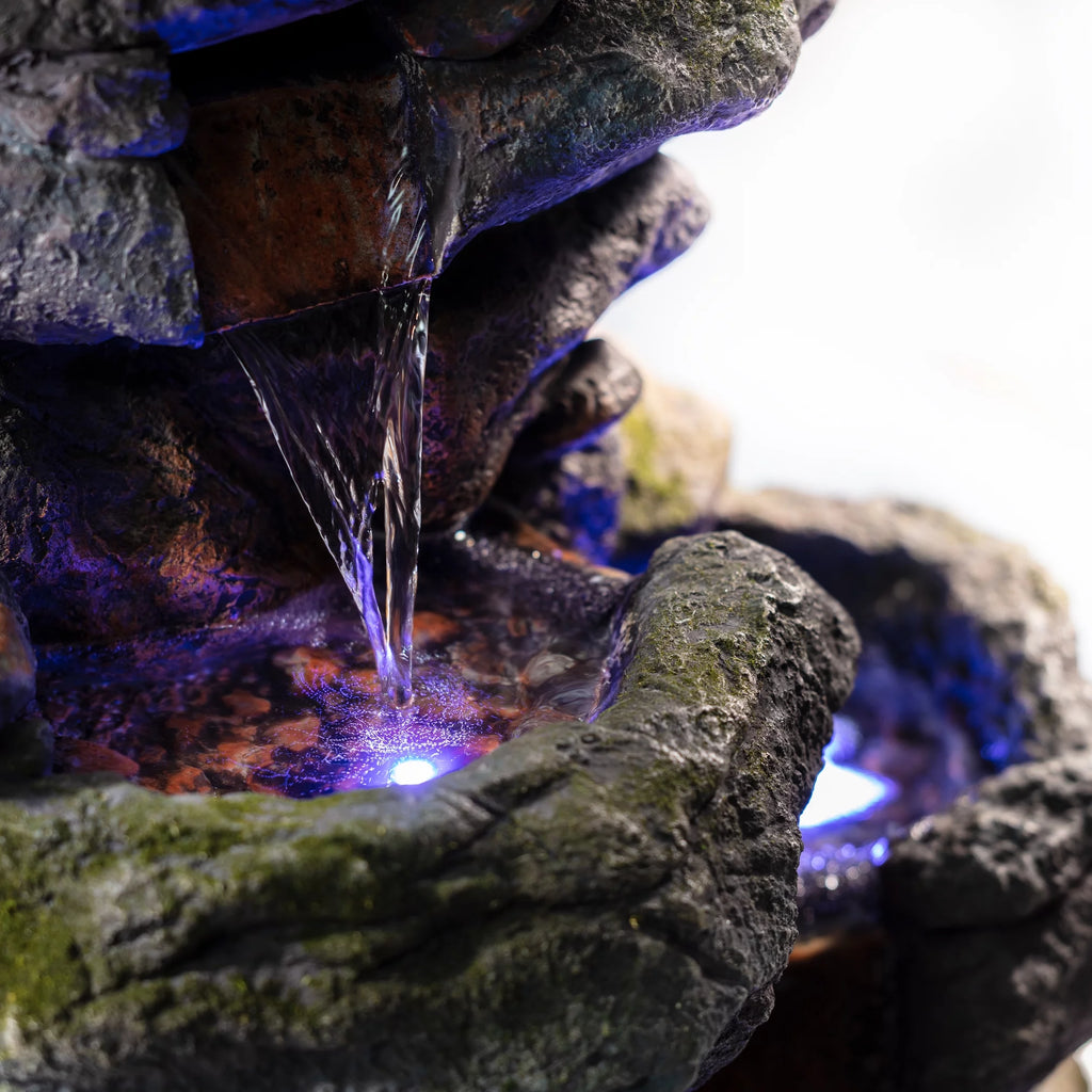 Outdoor 3-Tier Rock Cascading Tabletop Fountain K655
