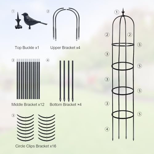 Garden Obelisk Trellis for Climbing Plants, 6ft, Indoor and Outdoor Y75654