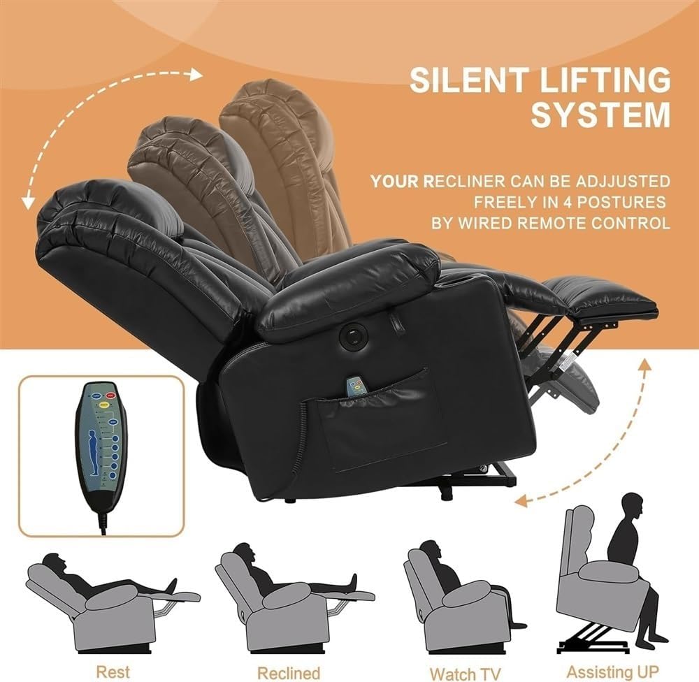 Power Lift Recliner Chair with Massage and Heat for Elderly E228