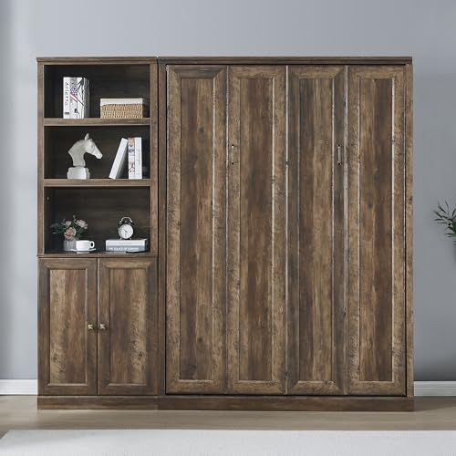 Queen Size Wall Bedframe Foldable into Cabinet, Space Saving, White H4991