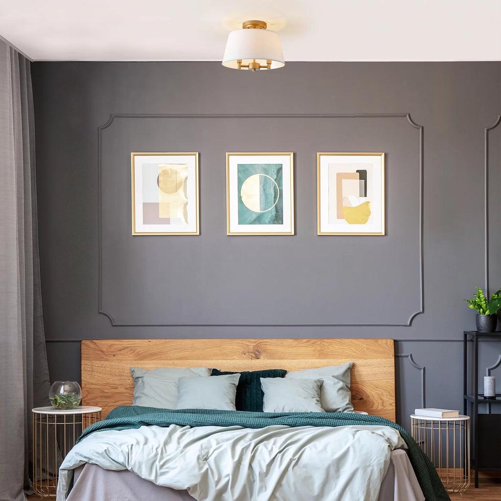 2-Light Flush Mount Burnished Brass with Bulb Y67453