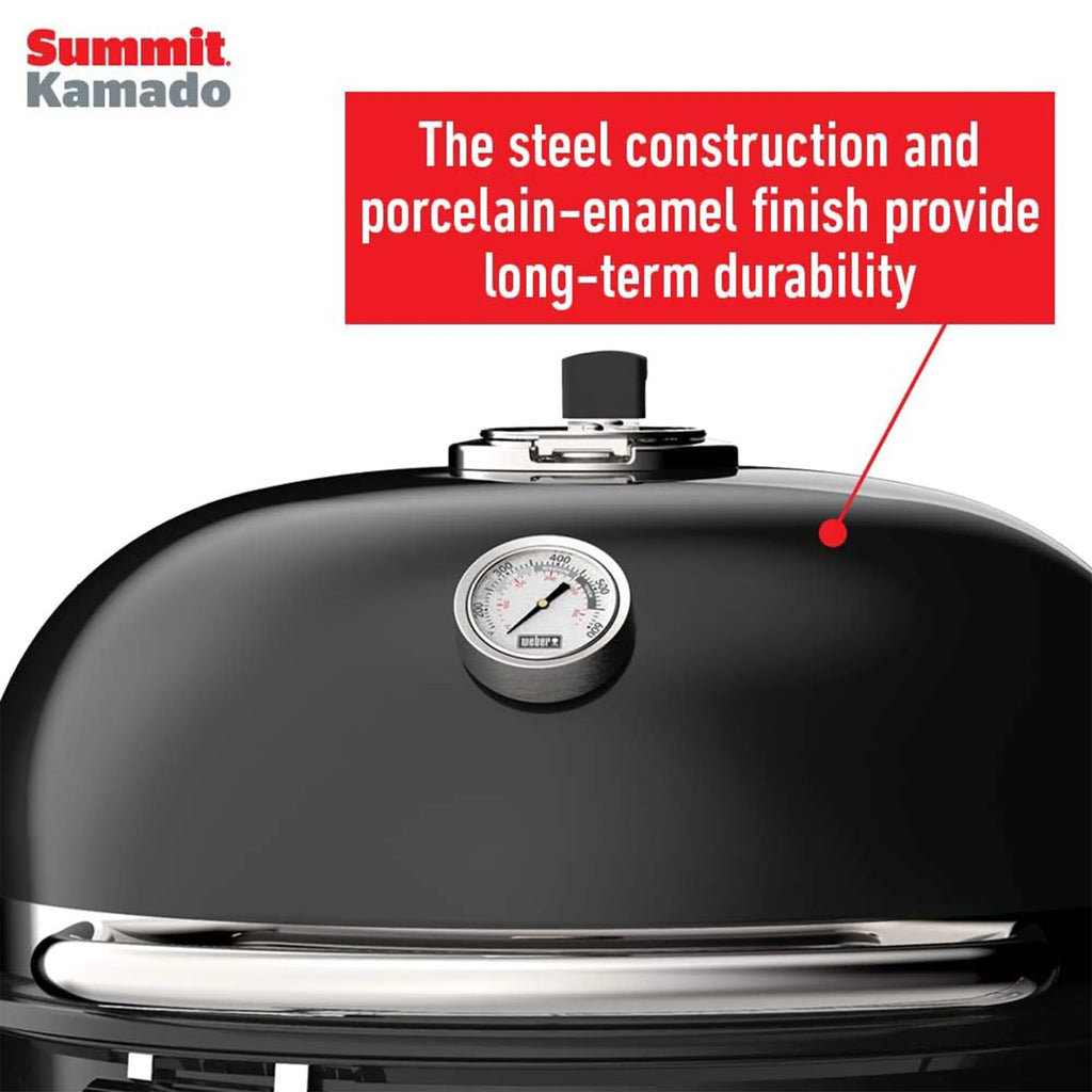Charcoal Grill with Stainless Steel Lid, Black A29985