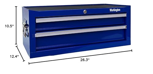 Industrial 2-Drawer Portable Metal Tool Chest, 26" Steel Storage Cabinet with Ball Bearing Slides U14884