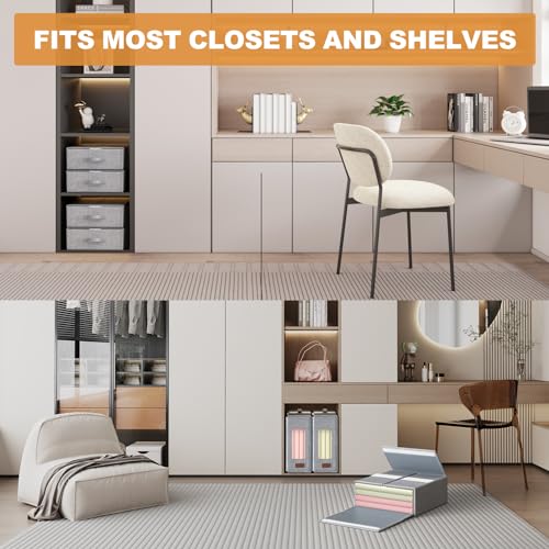 Sheet Organizers and Storage, 6 Pack, Foldable, Fits Queen and King, Grey T35393