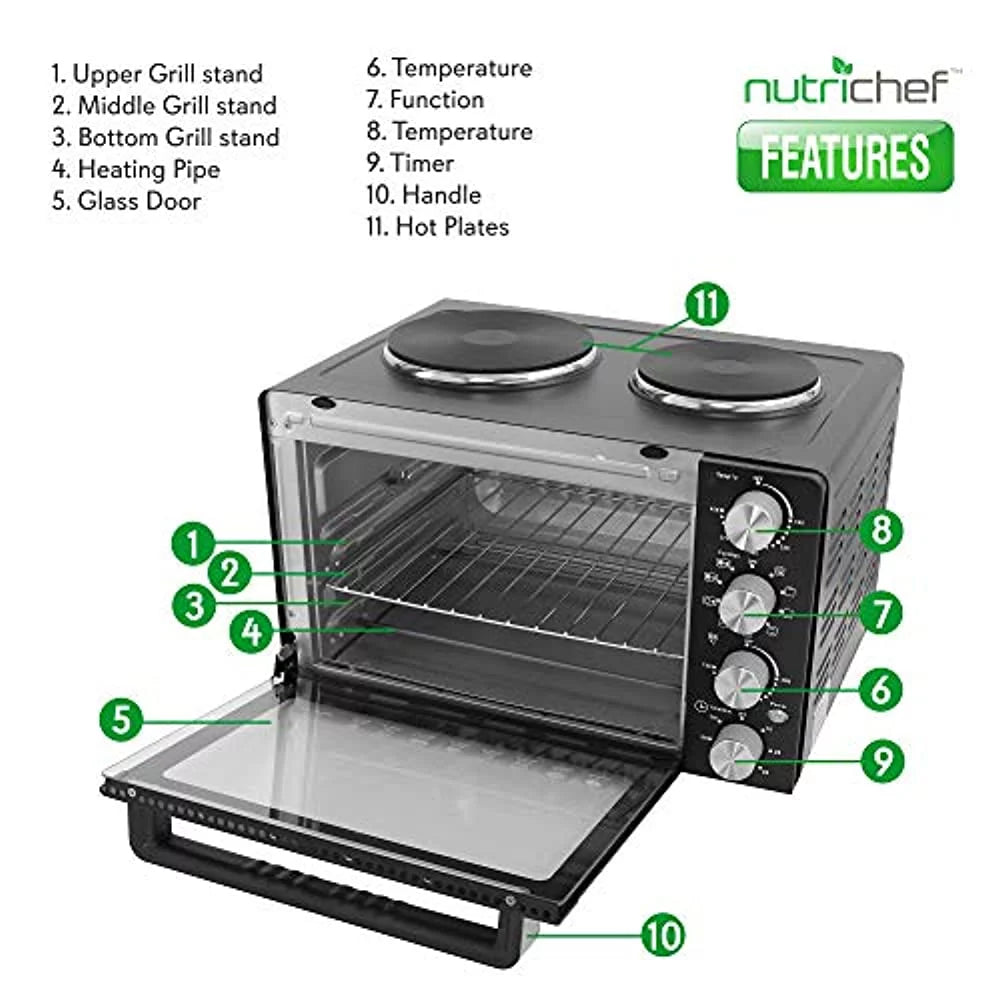 30 Quart Countertop Convection Oven with Rotisserie and Grill Q60124