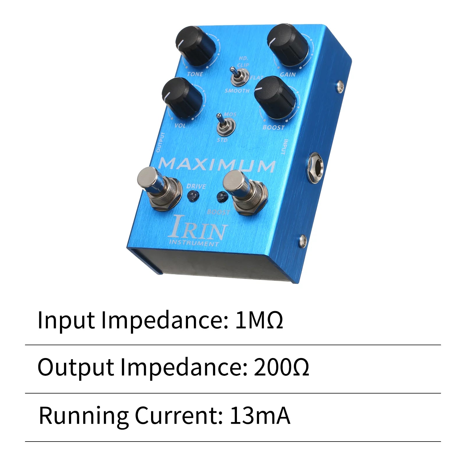 Overdrive Guitar Effect Pedal with Toggle Mode Switch H1045