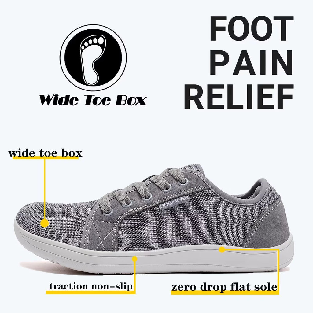 Men's Wide Toe Box Barefoot Shoes Casual Zero Drop Light Gray A67059