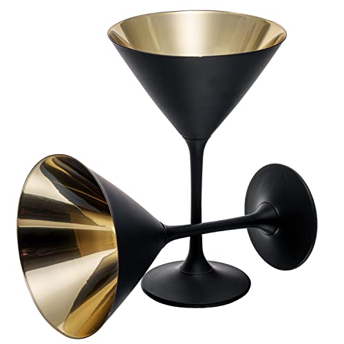 8 Ounce Copper Tone Martini Glasses, Set of 2 O84939