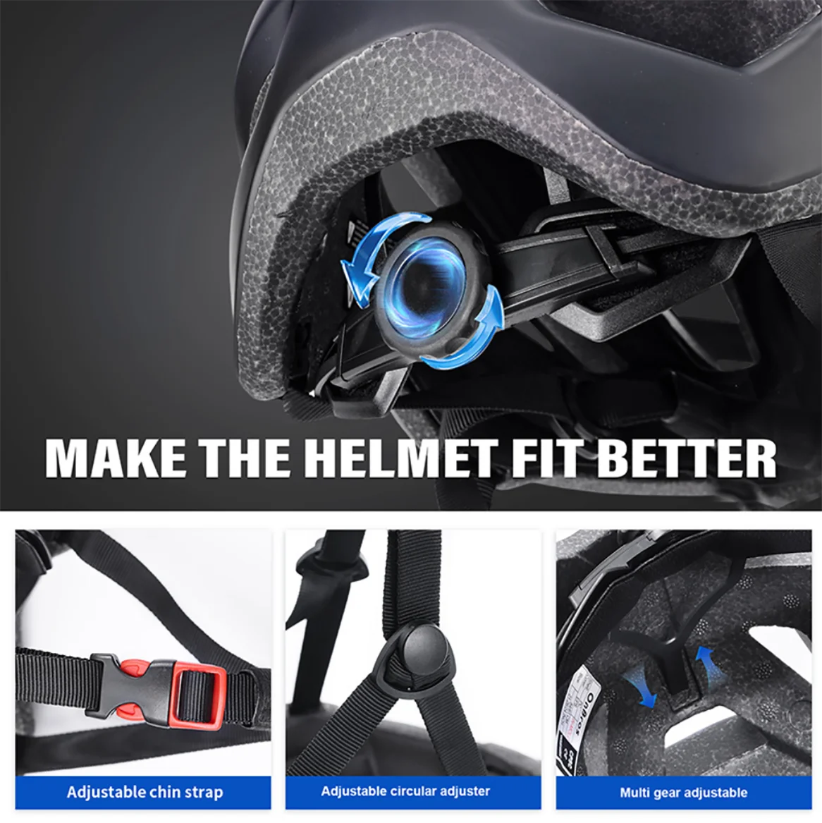 Mountain Bike Helmet with Extended Visor for Adults, Adjustable 55-61cm X674