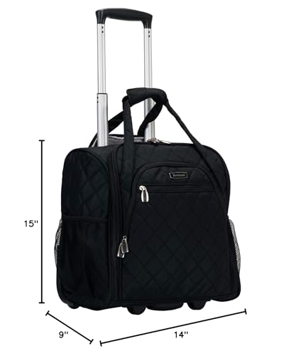 Upright Wheeled Underseater Carry-On Luggage, Black, 15-Inch X19326