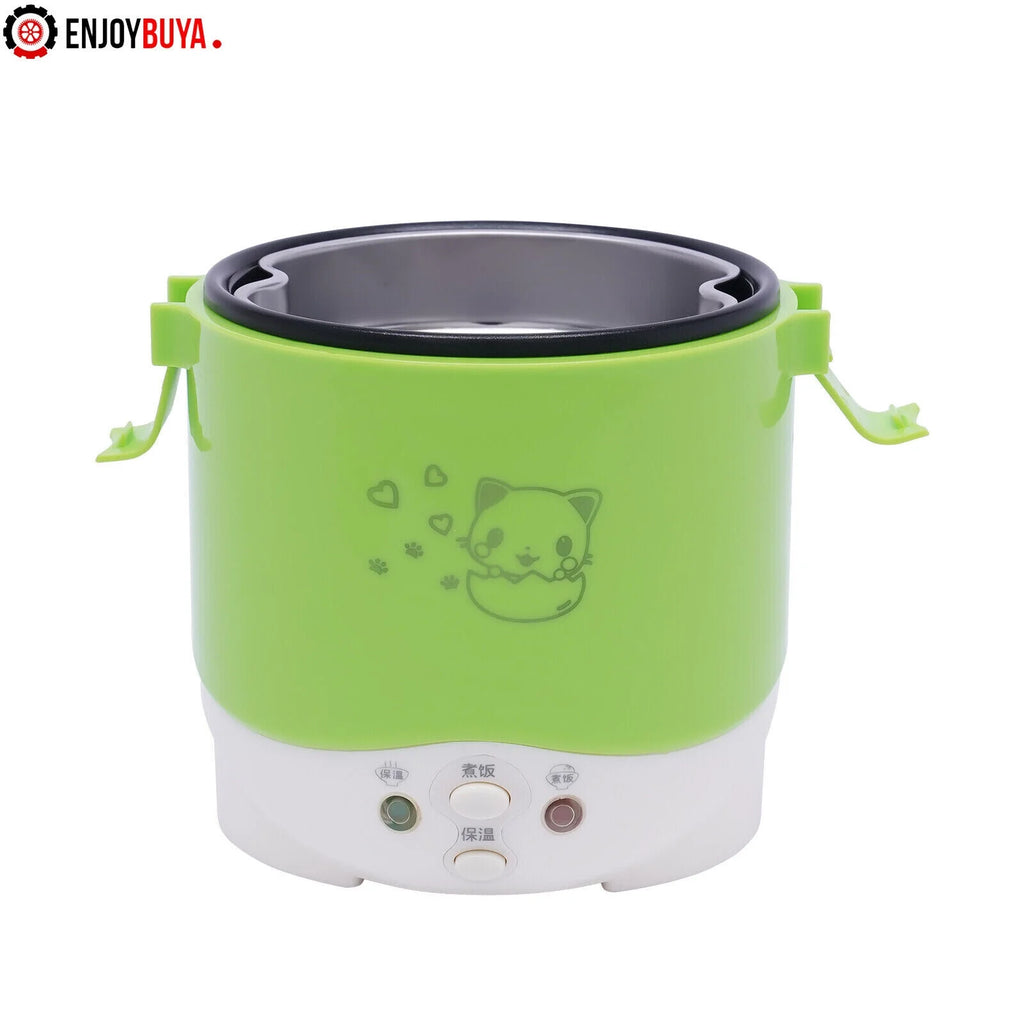 Mini Electric Rice Cooker 1L for Camping Travel with Measuring Cup and Spoon S667536